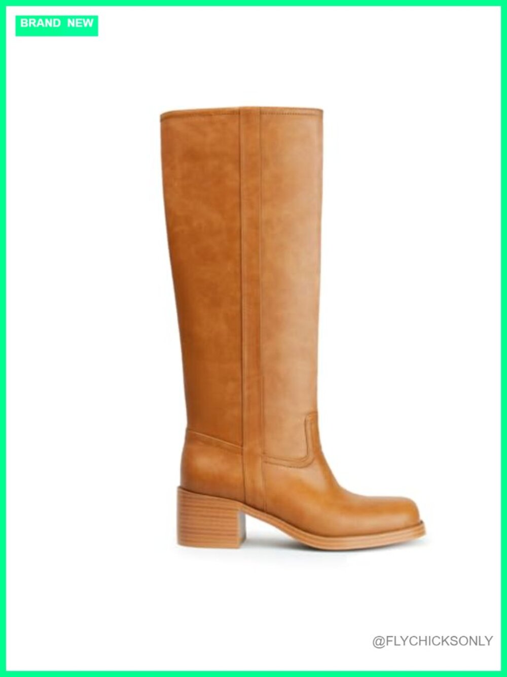 Women's Faux Leather Knee High Boots Square Toe Block Heel Wide Calf